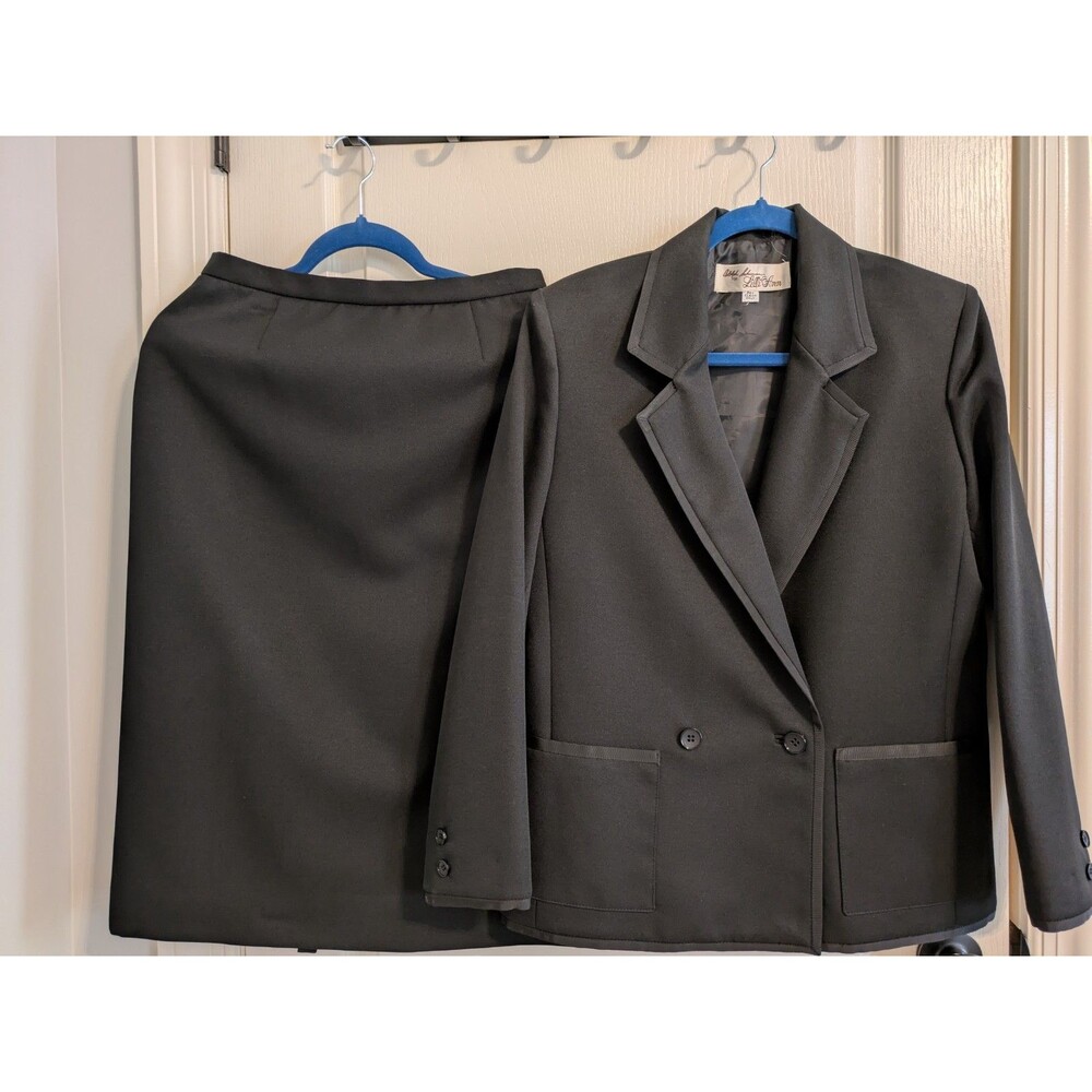 Vintage 1970s ILGWU Adolph Schuman for Lilli Ann Black Skirt Suit